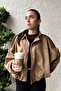 Zr Oversize Ecru Suede Bomber Jacket - 2