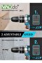 24V Cordless Drill Set with 2 Battery and LED Light 2 Variable Speed Power Drill Kit Variable Speed - 5