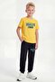 Zero Neck T-Shirt and Long Sweatpants Boys' Top and Bottom Set - 2