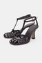 Dorelia Genuine Leather Ankle Adjustable Buckle Thick Heel Women's Heeled Shoes - Brown