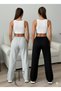 2-Pack Women's Seasonal Oversize Sweatpants Set - Black & Gray Color Options - Comfortable Fit - 3