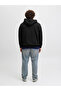 Hooded Large Size Black Men's Sweatshirt 12279517 - 7