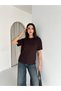 Women's Crew Neck Short Sleeve Stone Detailed Shiny T-Shirt - 3