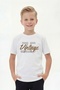 Boy's Crew Neck T-Shirt with Print Detail and Short Sleeves
