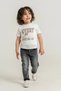 Boys' 3-Piece Premium Set - Patterned Shirt, 100% Cotton T-Shirt, and Jeans with Adjustable Waist - 7