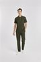 Zulu Model Khaki Green Polo Collar Lycra Men's Doctor Medical Scrubs Uniform Set