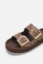 Celeste Vellini Brown Suede Stone Women's Stylish Double Buckle Orthopedic Comfortable Straw Ergonomic Non-Slip Sole Slippers - 5