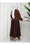 Women's Flock Patterned Tulle Skirt Set with Lining and Lace - 6