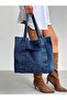 New Season Denim Jean Useful Quality Shoulder Bag. Length 40 cm / Width 45 cm - 4