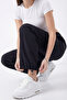 Women's Black Oversize Parachute Fabric Cargo Pants with Pockets, Adjustable Leg Clips, Baggy Pants - 4
