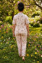 Salmon Patterned Bürümcük-Krınkıl Large Size Battal Buttoned Ribbed Pajama Set 26120825 - 3