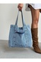New Season Denim Jean Useful Quality Shoulder Bag. Length 40 cm / Width 45 cm - 4