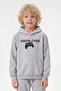 Hooded Kangaroo Pocket Sweatshirt for Boys with Print Detail - 2