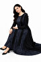 Women's Middle-Aged Patterned Mother's Combed Cotton Dress 4315 - 5