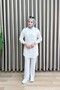 Sevay Pants Suit White Women's Pique Fabric Two-Piece Hijab Set with Pull-Over Buttons and Pocket Detail Pants
