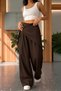X Nurbeli Women's High Waist Bohemian Asymmetrical Detailed Palazzo Pants - 2