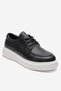 Mareon Black Skin Genuine Leather Lace-Up Women's Casual Shoes - 3