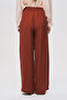 Women's Solid Color Palazzo Trousers with Elastic Waist - 4