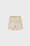 Boy's 3-9 Years Old Canvas Shorts with Elastic Waist, Beige - 2