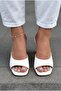 Arinor Heeled Slippers White Patent Leather - 6