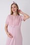 Maternity Nightgown and Robe Set – Maternity Nightgown Set, Cotton Viscose with Lace Detail - 3