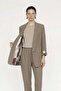 Sleeve Detailed Open-Front Jacket and Trousers Mink Suit 1103 - 2