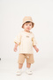 Baby Boy Summer Waffle Stretchy Fabric T-Shirt Shorts Casual Set with Hat Gift - 2