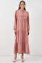 Women's Collar Lace-Up Dress 1397 Powder - 6