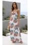 New Season Women's Summer Long Single Jersey Dress with Rope Straps and V-Neck and Lace Waist - 4