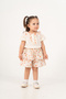 Baby Girl Summer Flexible Fabric Muslin Floral Patterned Shorts Skirt 2-Piece Set - 3
