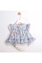 Baby Girl Blue Dress with Floral Print and Tulip Detail on the Back, 2-Piece Set - 6