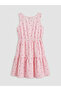 Pink Square Collar Bowknot Girls' Dress - 3
