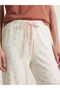 From Güli̇s Store Ecru Elastic Waist Floral Women's Pajama Bottoms - 6