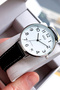 Original Japanese Quartz Movement Men's Wristwatch Black Leather Band 3 Atm Water Resistant Qqe2003C2 - 2
