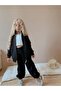 Girl's Zippered Tracksuit Set - Black Color (Set of 2) 01081 - 2