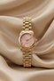 Women's Steel Watch Gold Color Pink Special Dial Luxury Elegant Round Women's Wristwatch Limited Edition