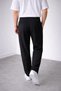 Men's Black Loose Fit Pleated Fabric Trousers - 4
