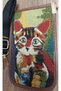Mini Phone Bag - Adjustable Strap, Card Compartment, Cat Pattern - 3