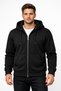Unisex Relax Fit Comfortable Cut Black Hooded Sweatshirt with Fleece Inside and Half Zipper Ally-6101