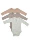 -Long Sleeve Bodysuit 3-Piece -Multicolor, 03M to 12M