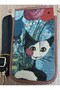 Mini Phone Bag - Adjustable Strap, Card Compartment, Cat Pattern - 3
