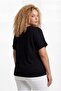Women's Plus Size V-Neck Pocket Breathable Fabric Loose Black Blouse - 6