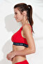 Women's Red U-Neck Bralette Bikini Top - 4