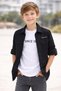 49903-26 Boy's Parachute Fabric Shirt and Printed T-Shirt Combination |   Daily Stylish Style - 5