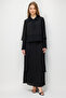 Gathered Skirt Suit Black - 5