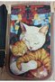 Mini Phone Bag - Adjustable Strap, Card Compartment, Cat Pattern - 3
