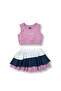 Girl's Sports Top and Bottom Set with Layered Shorts and Skirt, Lilac - 3