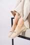 Setmor Stoned Mıu Buckle Knitwear Women's Ballerina Beige - 2