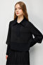 Gathered Skirt Suit Black - 6