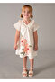 Flower Printed Dress for Ages 4-10 - Cream